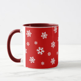 Schneeflocken (weiß) [Weihnachtsmuster] Tasse