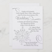 Schneeflocken Weiße Hochzeit Einladung (Vorne/Hinten)