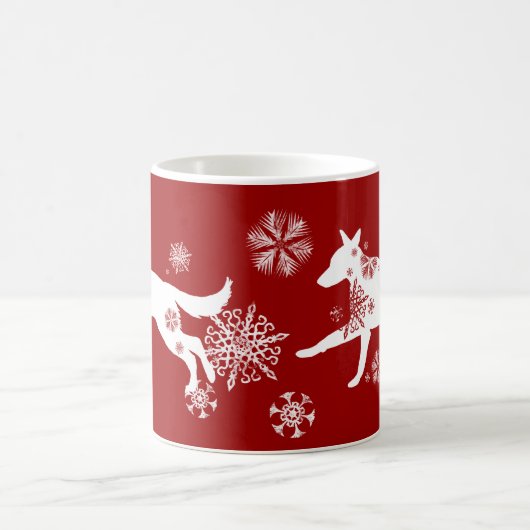 Schneeflocken Weißer Hirtenhund Kaffeetasse (Mittel)