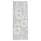 Schneeflocken Weißer Ornament Weihnachtsfeiertag Geschenktüte Für Weinflaschen (Rückseite)