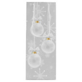 Schneeflocken Weißer Ornament Weihnachtsfeiertag Geschenktüte Für Weinflaschen (Vorderseite)