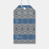 Schneeflocken wie Blauer und Weiß Weihnachtsgesche Geschenkanhänger (Rückseite)