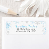 Schneeflocken Winter Baby Boy Dusche Blue Silver (Insitu)