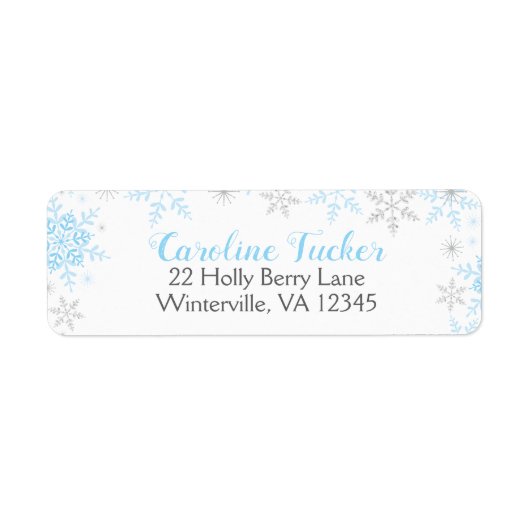 Schneeflocken Winter Baby Boy Dusche Blue Silver (Vorne)