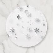 Schneeflocken Winter Babydusche Geschenkanhänger (Rückseite)