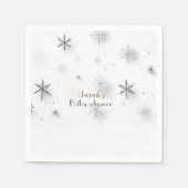 Schneeflocken Winter Babydusche Serviette (Vorderseite)