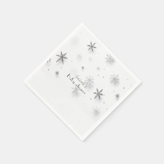 Schneeflocken Winter Babydusche Serviette (Ecke)
