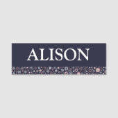 Schneeflocken Winter blau und rosa Namensschild (Vorderseite)