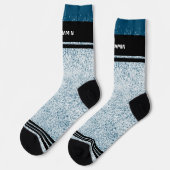 Schneeflocken Winter Blue Sportname Socken (Linkes Detail)