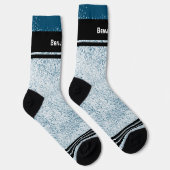 Schneeflocken Winter Blue Sportname Socken (Rechts)