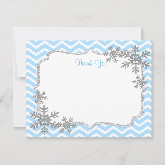 Schneeflocken Winter Danke Karten (Vorderseite)