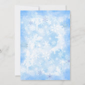 Schneeflocken Winter glücklich nach der Hochzeit Einladung (Rückseite)