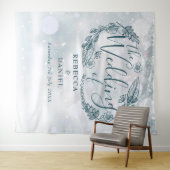 Schneeflocken-Winter-Hochzeitskulisse Wandteppich (Beispiel (Horizontal))