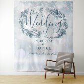 Schneeflocken-Winter-Hochzeitskulisse Wandteppich (Beispiel)