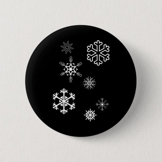 Schneeflocken Winter ist hier und Schnee Button (Vorderseite)