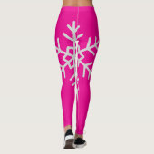 Schneeflocken Winter Leggings Pink Workout Pants (Rückseite)
