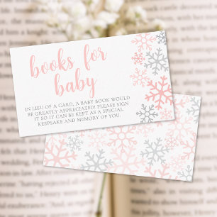 Schneeflocken-Winter-Mädchen-Bücher für Babyparty Begleitkarte