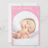 Schneeflocken Winter Skies Light Pink Weihnachten  Ankündigung (Vorderseite)