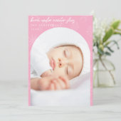 Schneeflocken Winter Skies Light Pink Weihnachten  Ankündigung (Stehend Vorderseite)