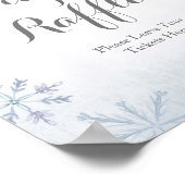 Schneeflocken Winter Wasserfarben Windeln Raffelze Poster (Ecke)