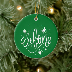 Schneeflocken Winter - Weihnachtsdekoration Keramik Ornament
