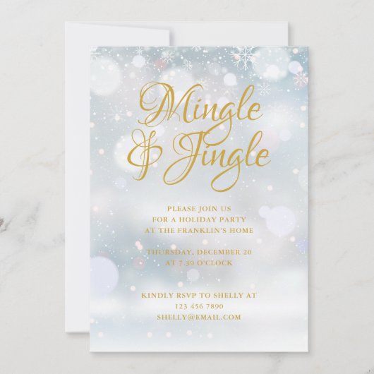 Schneeflocken Winter Weihnachtsfeier Einladung (Vorderseite)
