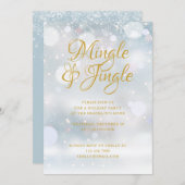 Schneeflocken Winter Weihnachtsfeier Einladung (Vorne/Hinten)