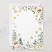 Schneeflocken Winter White Floral Baby Dusche Einladung (Rückseite)