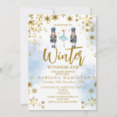Schneeflocken Winter Wonderland Baby Shower Boy Einladung (Vorderseite)