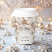 Schneeflocken Winter Wonderland Babydusche Pappbecher