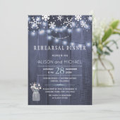 Schneeflocken Winterabend Probe Einladung (Stehend Vorderseite)