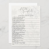 Schneeflocken Winterbabydusche Quiz Einladung (Vorne/Hinten)