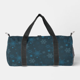 Schneeflocken Winterblau nahtlos Muster Duffle Bag
