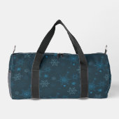 Schneeflocken Winterblau nahtlos Muster Duffle Bag (Rückseite)