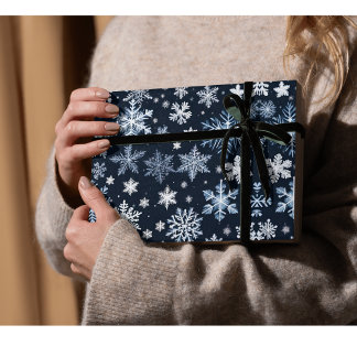 Schneeflocken Winterdesign Blaue Kälte Niedlich Geschenkpapier