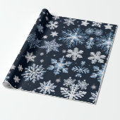 Schneeflocken Winterdesign Blaue Kälte Niedlich Geschenkpapier (Ungerollt)