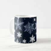 Schneeflocken Winterdesign Blaue Kälte Niedlich Kaffeetasse (Vorderseite Links)