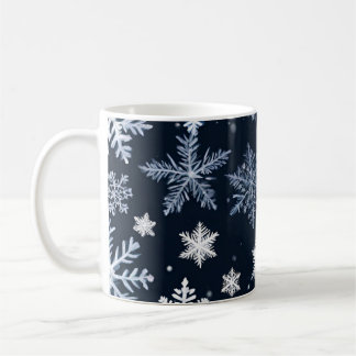 Schneeflocken Winterdesign Blaue Kälte Niedlich Kaffeetasse