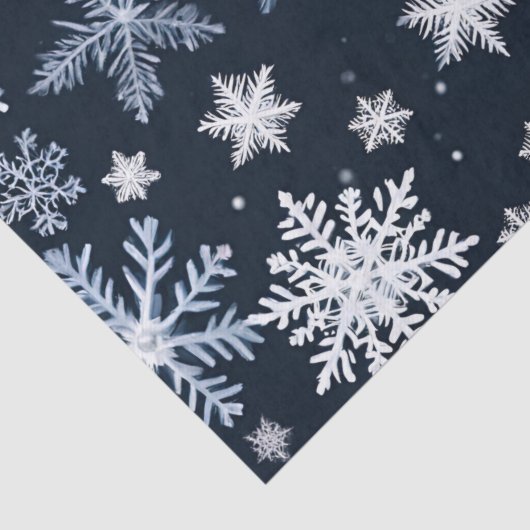 Schneeflocken Winterdesign Blaue Kälte Niedlich Seidenpapier (Detail)