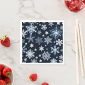 Schneeflocken Winterdesign Blaue Kälte Niedlich Serviette (Beispiel)