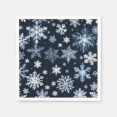 Schneeflocken Winterdesign Blaue Kälte Niedlich Serviette (Vorderseite)