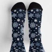 Schneeflocken Winterdesign Blaue Kälte Niedlich Socken (Oben)