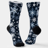 Schneeflocken Winterdesign Blaue Kälte Niedlich Socken (Gewinkelt)
