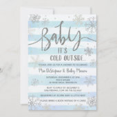 Schneeflocken Winterdusche Einladung (Vorderseite)