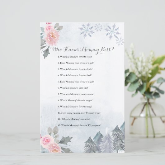 Schneeflocken Winterflora, die Mama das beste Spie (Stehend Vorderseite)