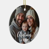 Schneeflocken WinterFoto Keramik Ornament (Rechts)