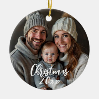 Schneeflocken WinterFoto Keramik Ornament