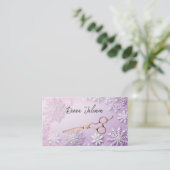 Schneeflocken Winterfriseur Erinnerung Visitenkarte (Stehend Vorderseite)