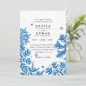 Schneeflocken Winterhochzeit Einladung (Stehend Vorderseite)