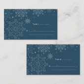 Schneeflocken-Winterhochzeit Platzkarte (Vorne/Hinten)